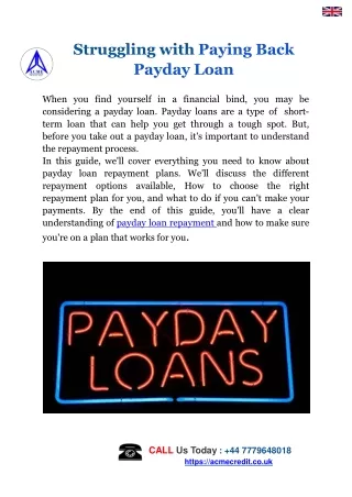 The Ultimate Guide To Payday Loan Repayment Plans