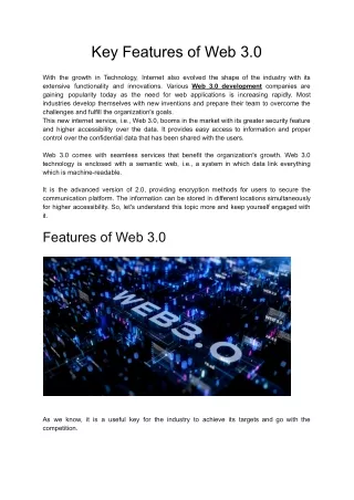 key features of web 3 0