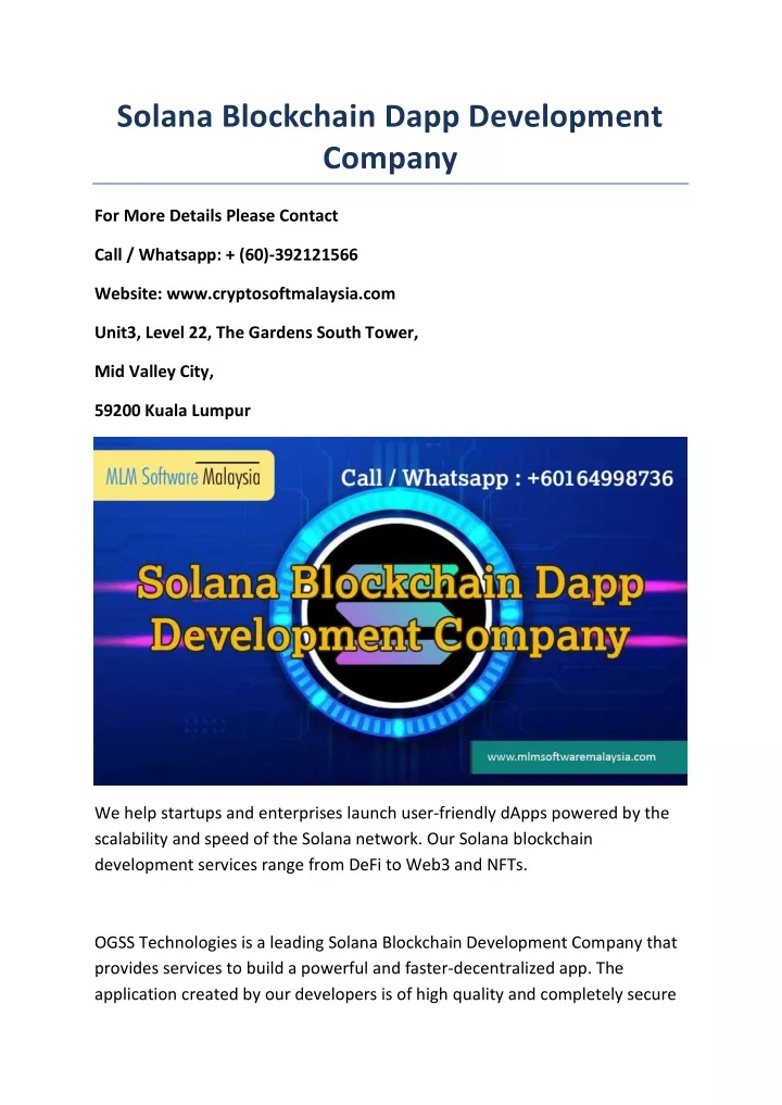 solana blockchain dapp development company