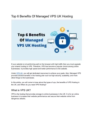 top 6 benefits of managed vps uk hosting