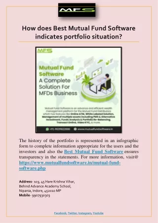 how does best mutual fund software indicates
