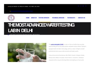 The Most Trusted Water Testing Lab In Delhi