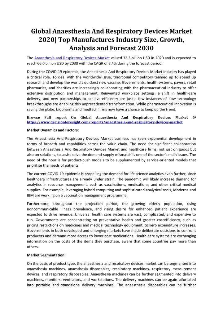 PPT - Global Anaesthesia And Respiratory Devices Market 2020 PowerPoint ...