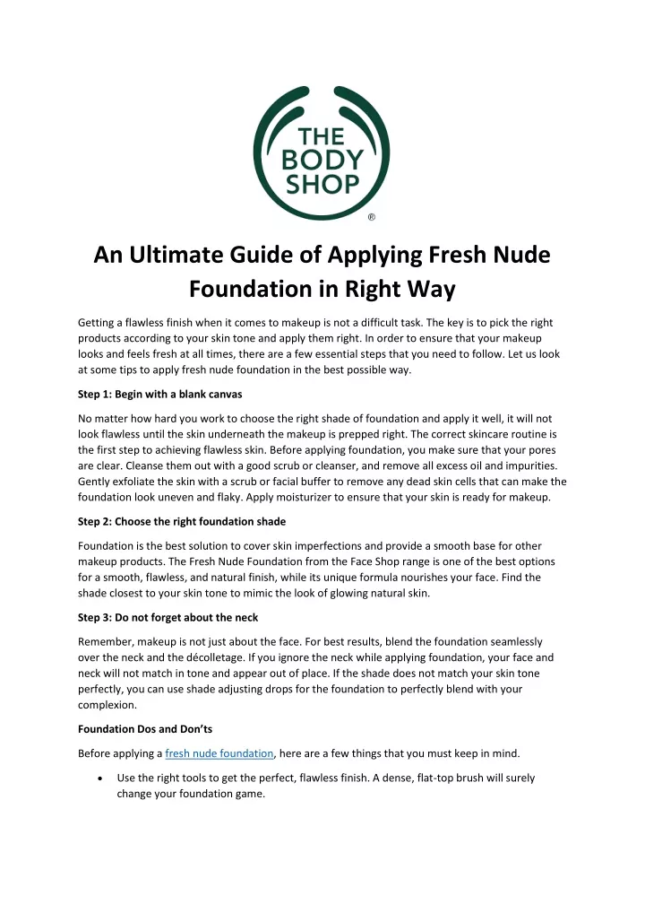 an ultimate guide of applying fresh nude