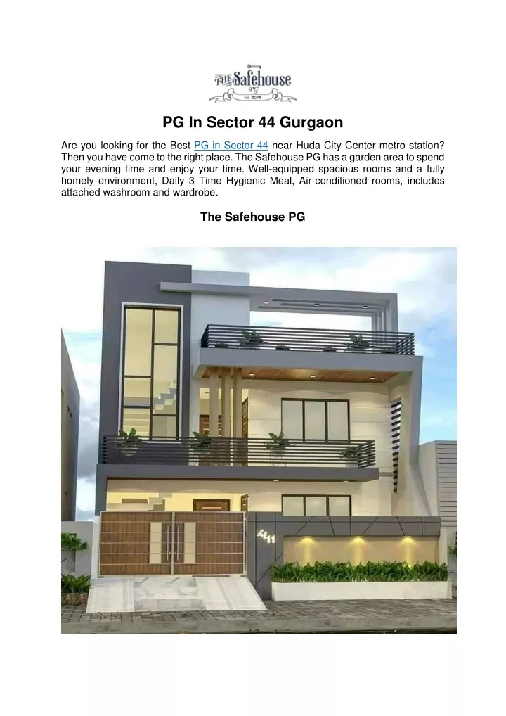 pg in sector 44 gurgaon