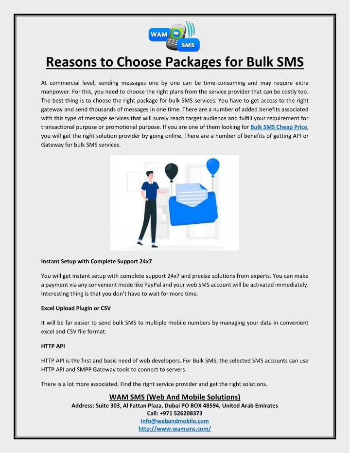 reasons to choose packages for bulk sms