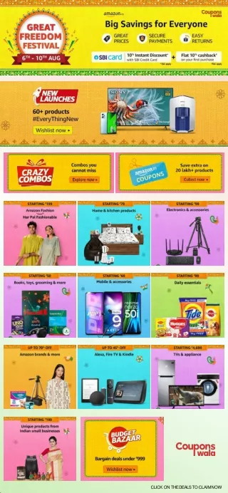 click on the deals to claim now