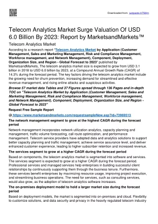 Telecom Analytics Market Grow drastically at USD 6.0 billion By 2023: MnM