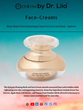 Shop Gluten Free Smoothing Cream For Face And Neck - Epilynx