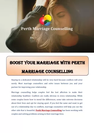 Boost Your Marriage With Perth Marriage Counselling