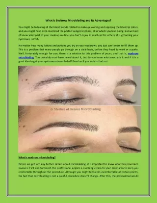What Is Eyebrow Microblading and Its Advantages
