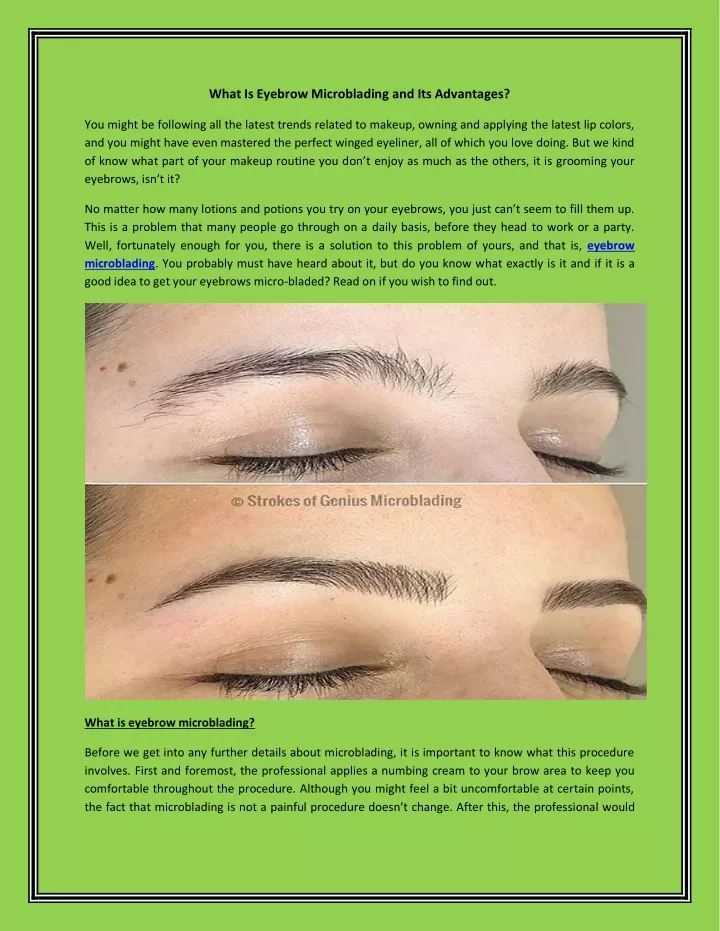 what is eyebrow microblading and its advantages