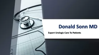 Donald Sonn MD - Expert Urologic Care To Patients