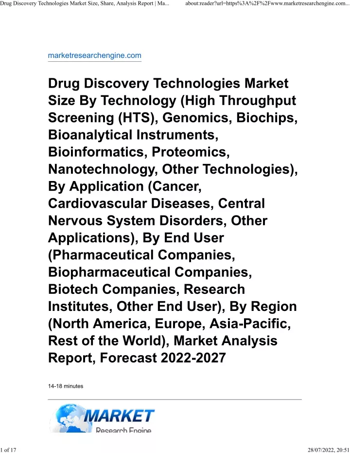 drug discovery technologies market size share