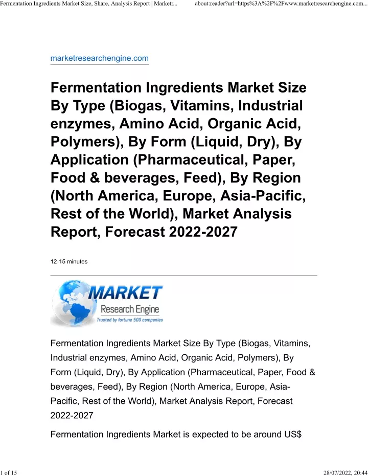 fermentation ingredients market size share