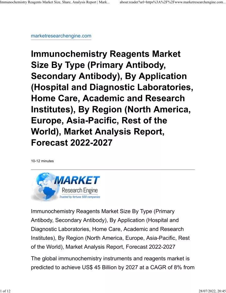 immunochemistry reagents market size share