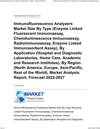 Immunofluorescence Analyzers Market