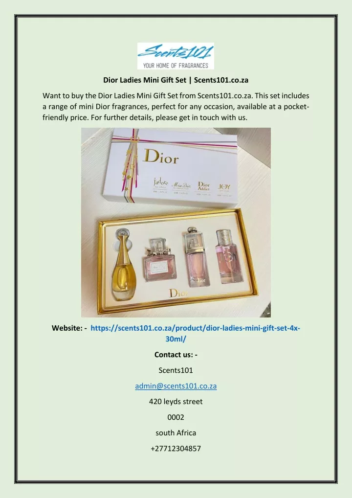 dior ladies mini gift set scents101 co za
