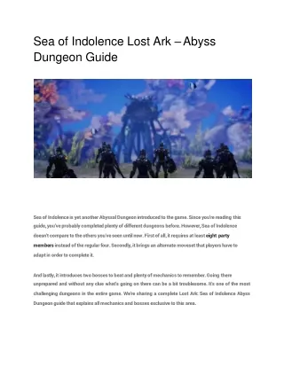 Sea of Indolence Lost Ark – Abyss Dungeon Guide