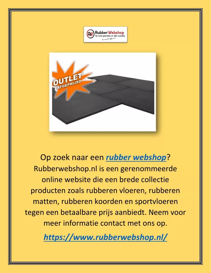 op zoek naar een rubber webshop rubberwebshop