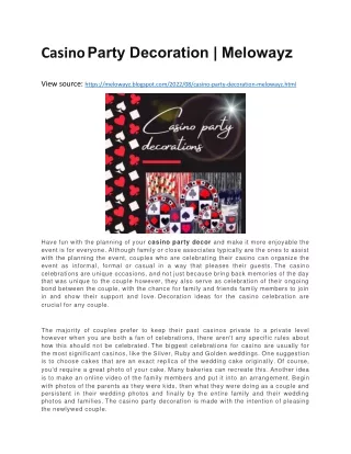 Casino Party Decoration