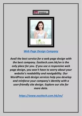 Web Page Design Company | Easttech.com.hk/en