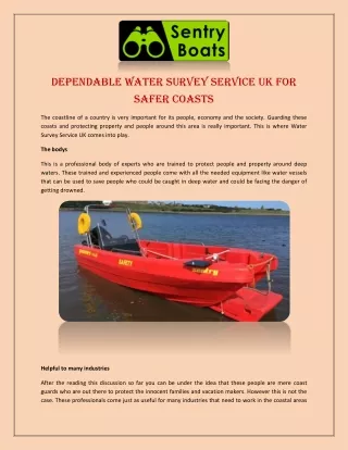 Dependable Water Survey Service UK for Safer Coasts