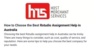 how to choose the best rstudio assignment help