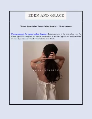 Women Apparels For Women Online Singapore | Edenngrace.com