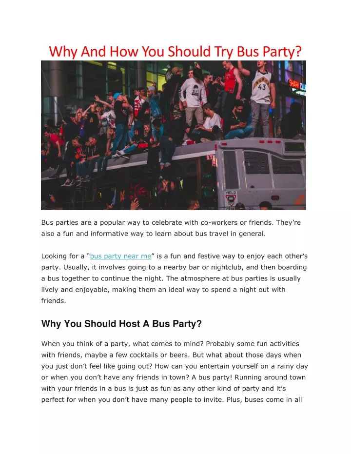 why and how you should try bus party