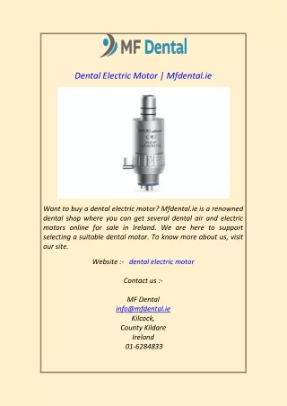 Dental Electric Motor Mfdental.ie
