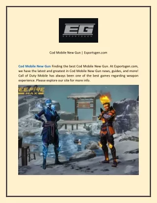 Cod Mobile New Gun  Esportsgen.com