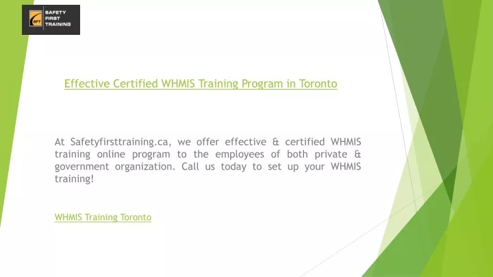 effective certified whmis training program in toronto