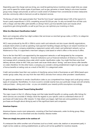 How Credit Card Issuers Classify Dining Purchases