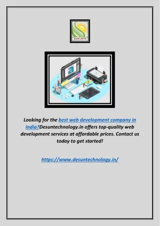 Best Web Development Company In India | Desuntechnology.in