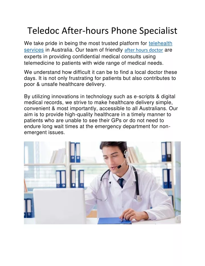 teledoc after hours phone specialist