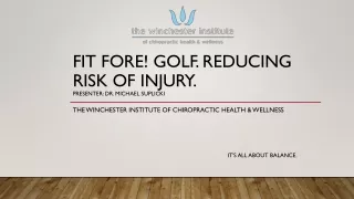 Fit FORE! Golf Reducing risk of Injury