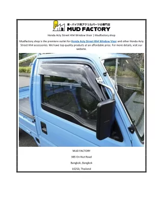 Honda Acty Street Hh4 Window Visor | Mudfactory.shop