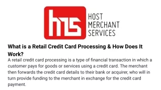 what is a retail credit card processing how does