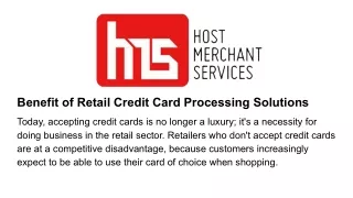 benefit of retail credit card processing solutions