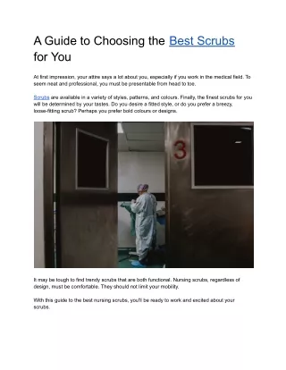 a guide to choosing the best scrubs for you