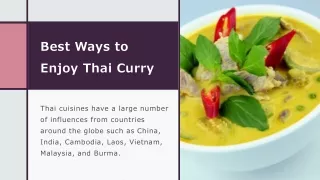 Best Ways to Enjoy Thai Curry