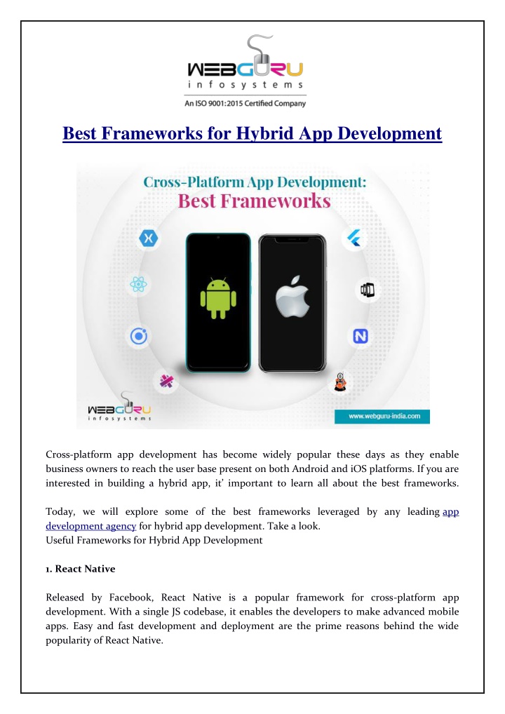best frameworks for hybrid app development