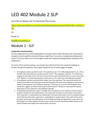 led 402 module 2 slp