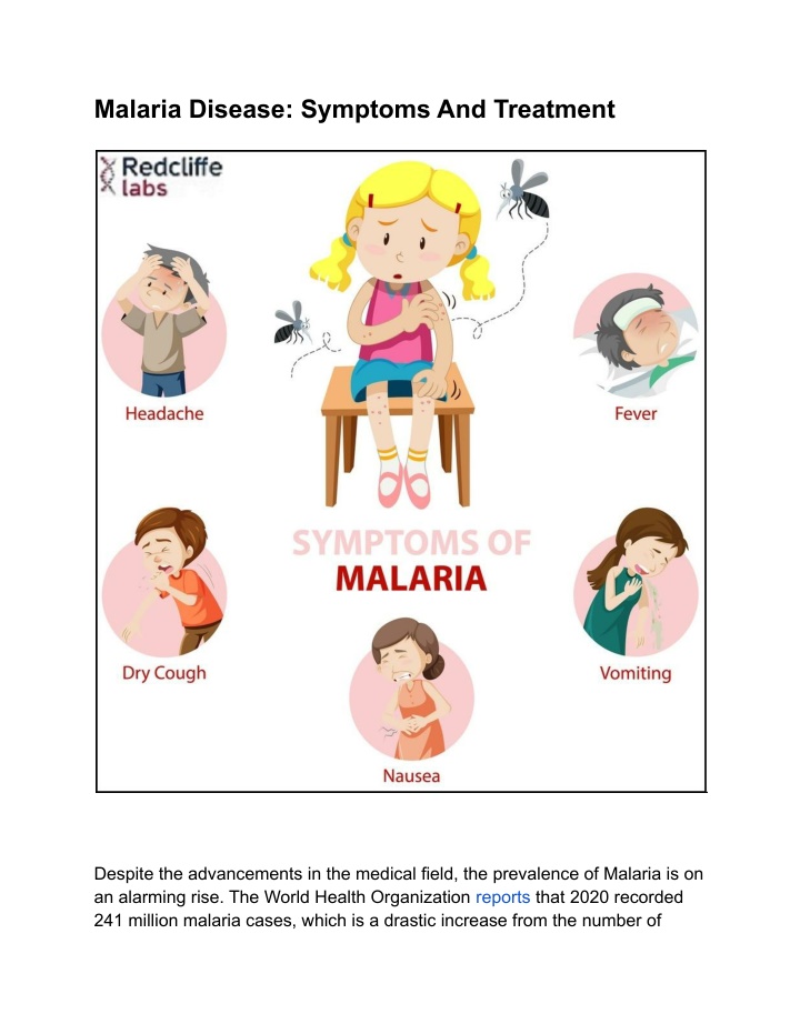 malaria disease symptoms and treatment