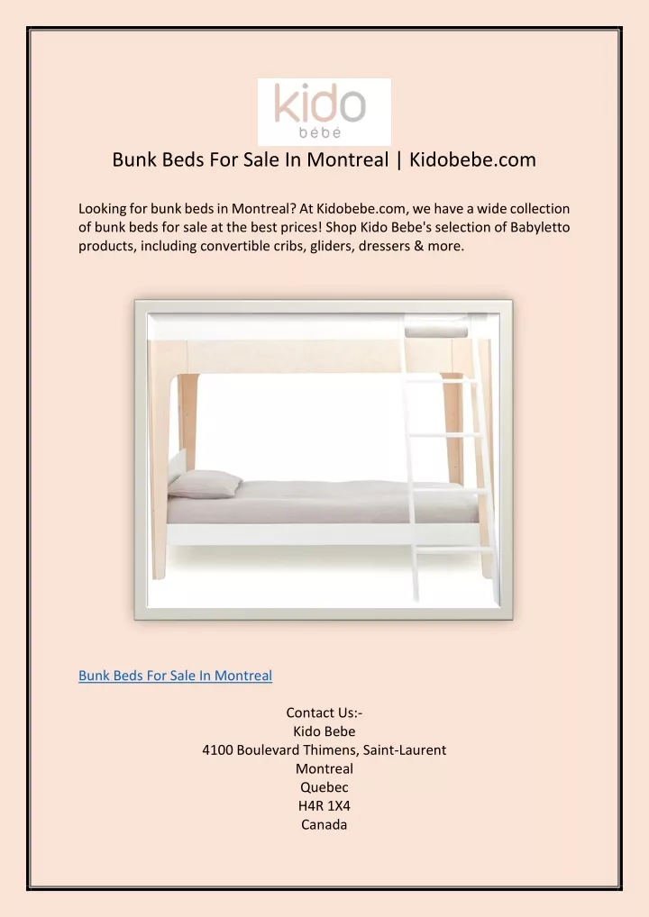 bunk beds for sale in montreal kidobebe