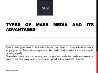 Types of Mass Media and its Advantages