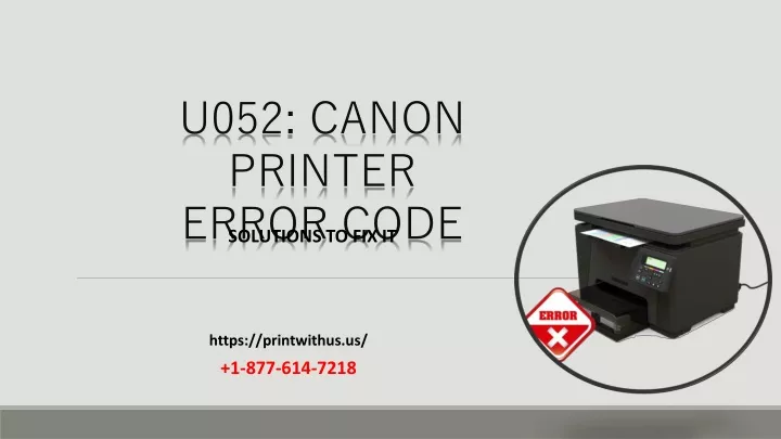 u052 canon printer error code