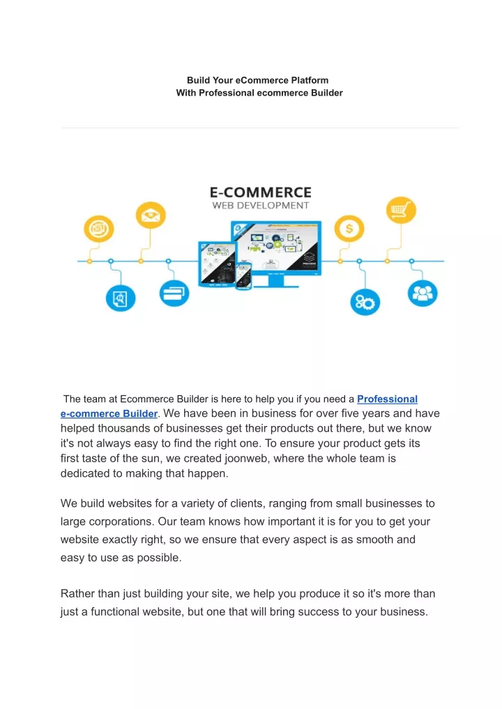 build your ecommerce platform with professional