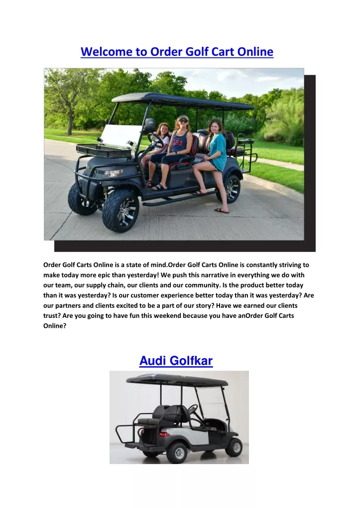 welcome to order golf cart online